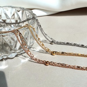 [surglcal steel] Eight Chain Layered Anklet &amp; Bracelet