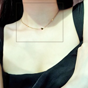 [Surgical steel] Flat Mini Heart Necklace &amp; Bracelet